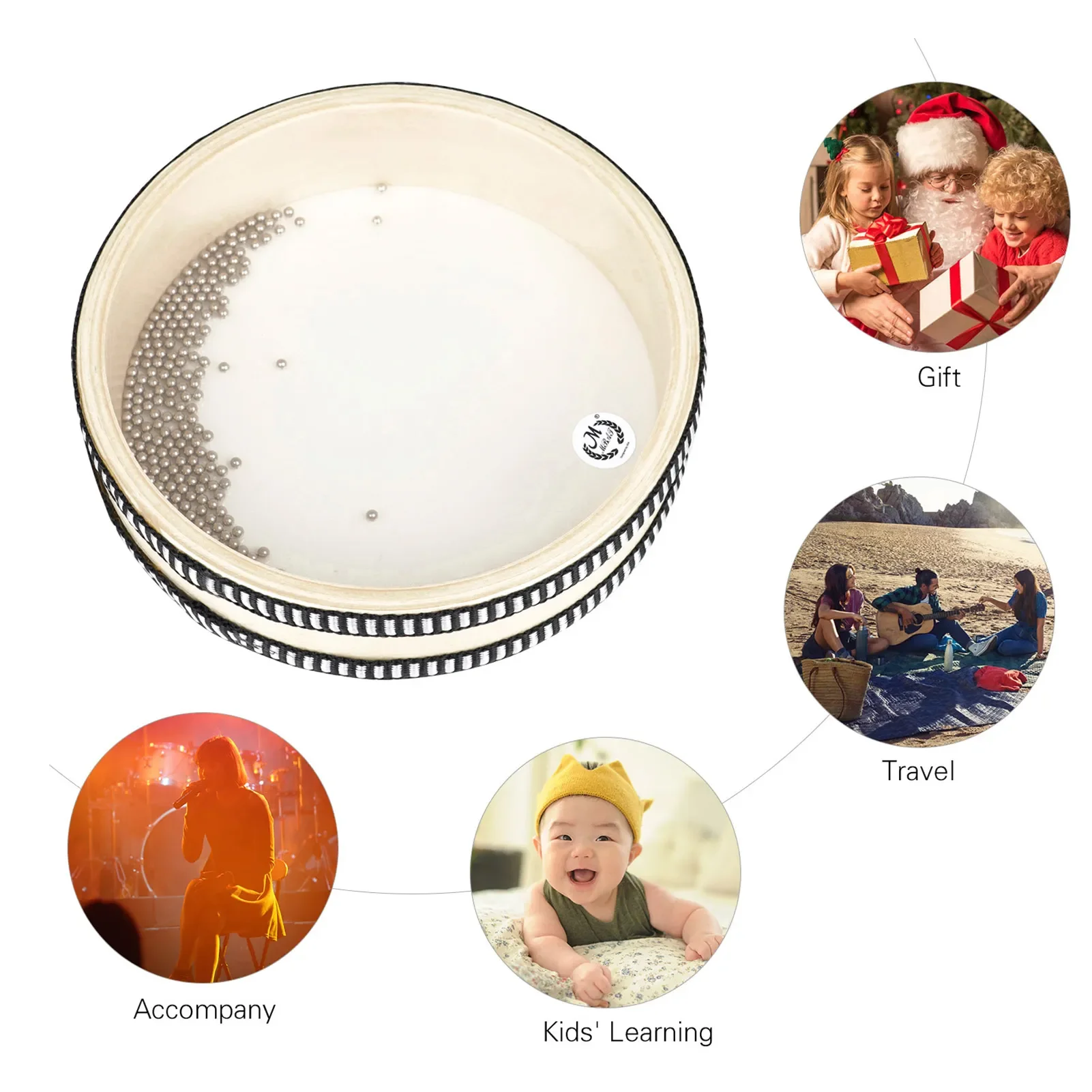 6 Inch Transparent Wave Drum Natural Color Mini Ocean Drum Early Educational Percussion Instrument for Children Girls Boys Gift musical percussion instruments