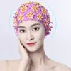 Pearl Floral Petal Swim Cap Flower Long Hair Swimming Cap Lightweight Vintage Style Flower Swimming Cap Water Sports 1