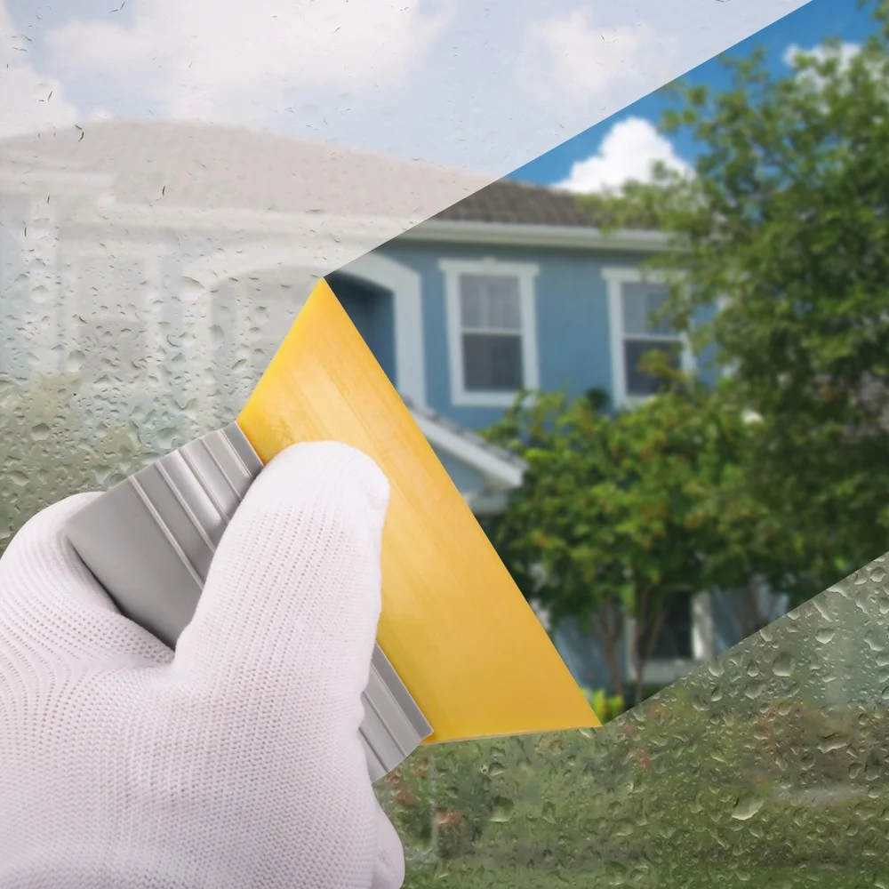 FOSHIO 9.5cm Windshield Water Wiper Blade Scraper Window Glass Silicone Squeegee Car Cleaner Household Cleaning Tool Window Tint