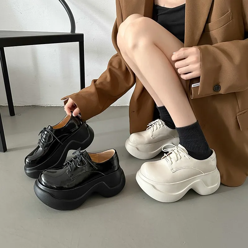 Small Design 2023 Spring/Summer New Thick Sole Matsuke Heightened Small Leather Shoes Versatile for Small Dwarf Single Shoes
