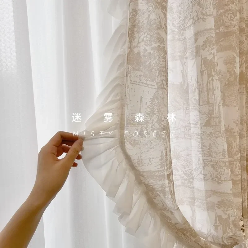 

FF1106Window screen light luxury full version high-end lace gauze curtain