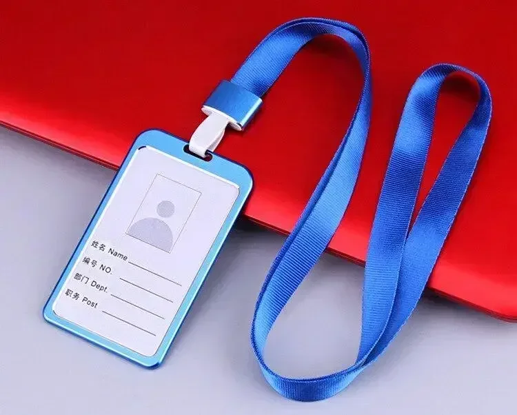 Elegant Aluminum Alloy Card Holder for Women – Business ID Badge & Credit Card Case with Lanyard