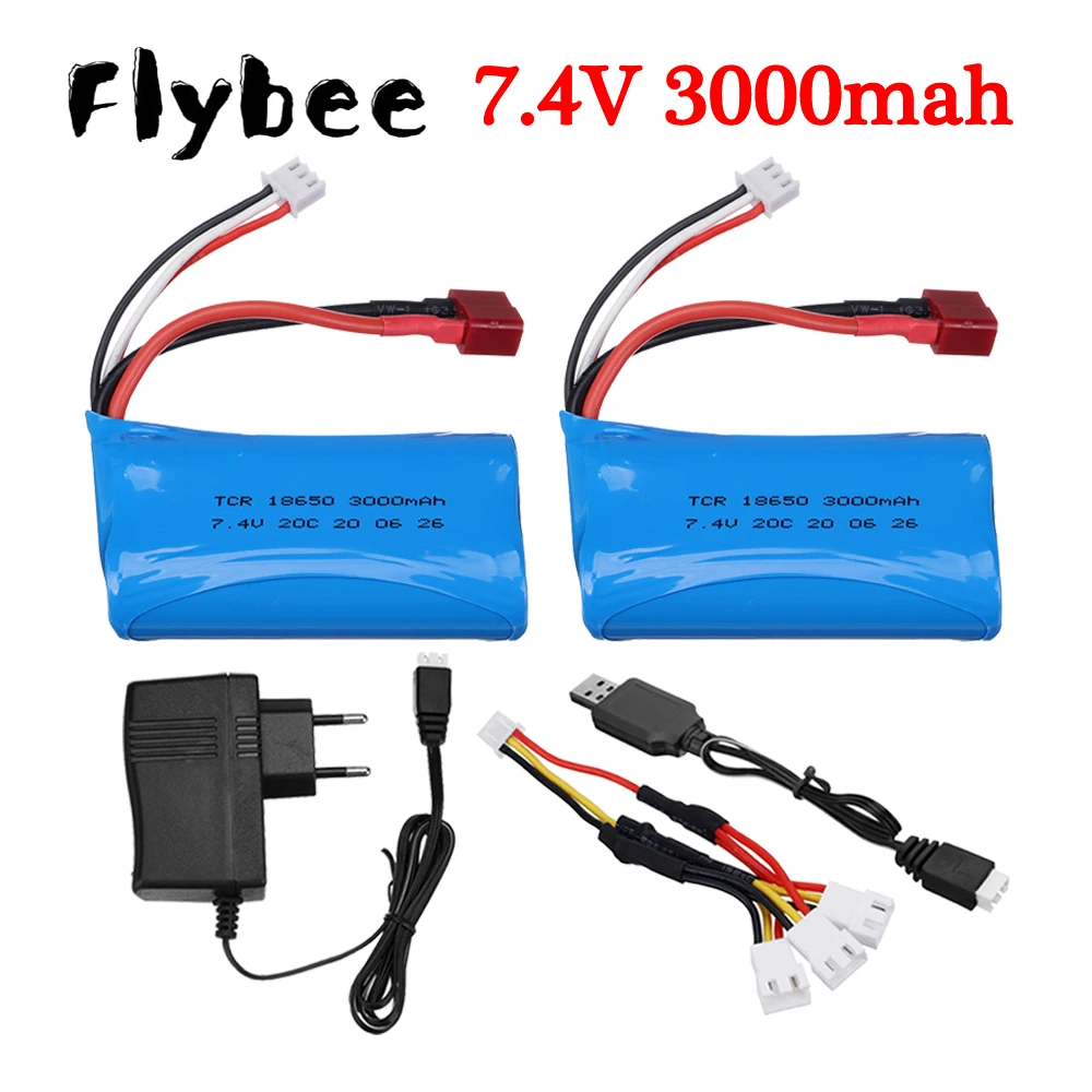 

18650 7,4 V 3000MAH литий-полимерный аккумулятор 2s для Wltoys 12423/10428 /12429/12401/12402/12402A RC автомобильные запасные части 7,4 V 2S аккумулятор 144001