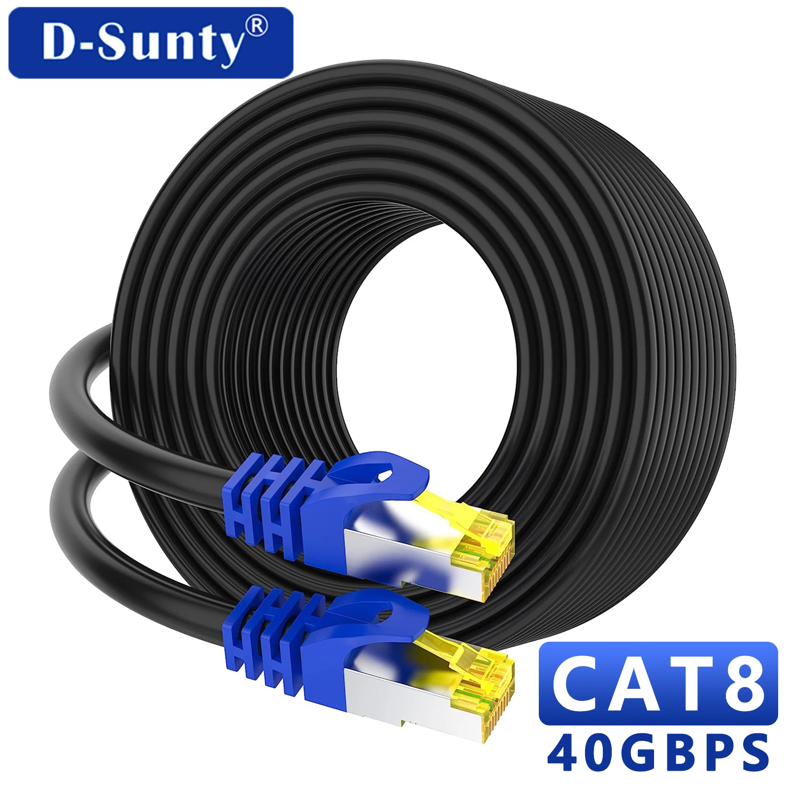 Cat 8 Cable Outdoor&Indoor Cable 40Gbps 2000MHz SSTP RJ45 High Speed Network