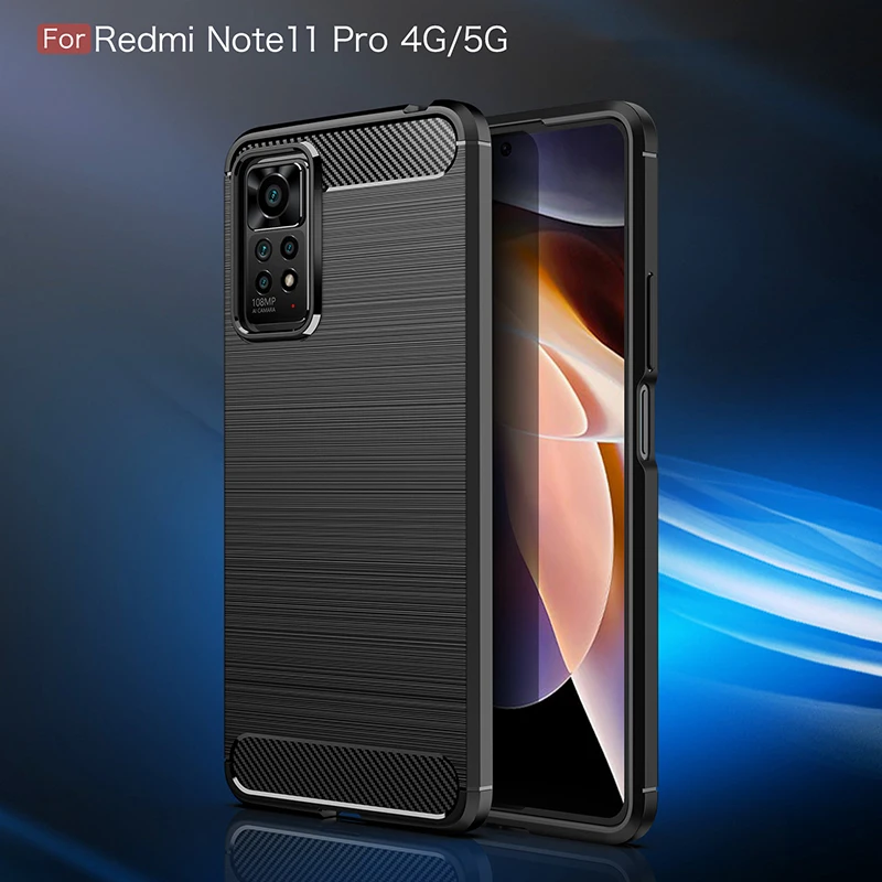Чехол для Redmi Note 11 Pro Матовый Мягкий Силиконовый прочный чехол-накладка задняя