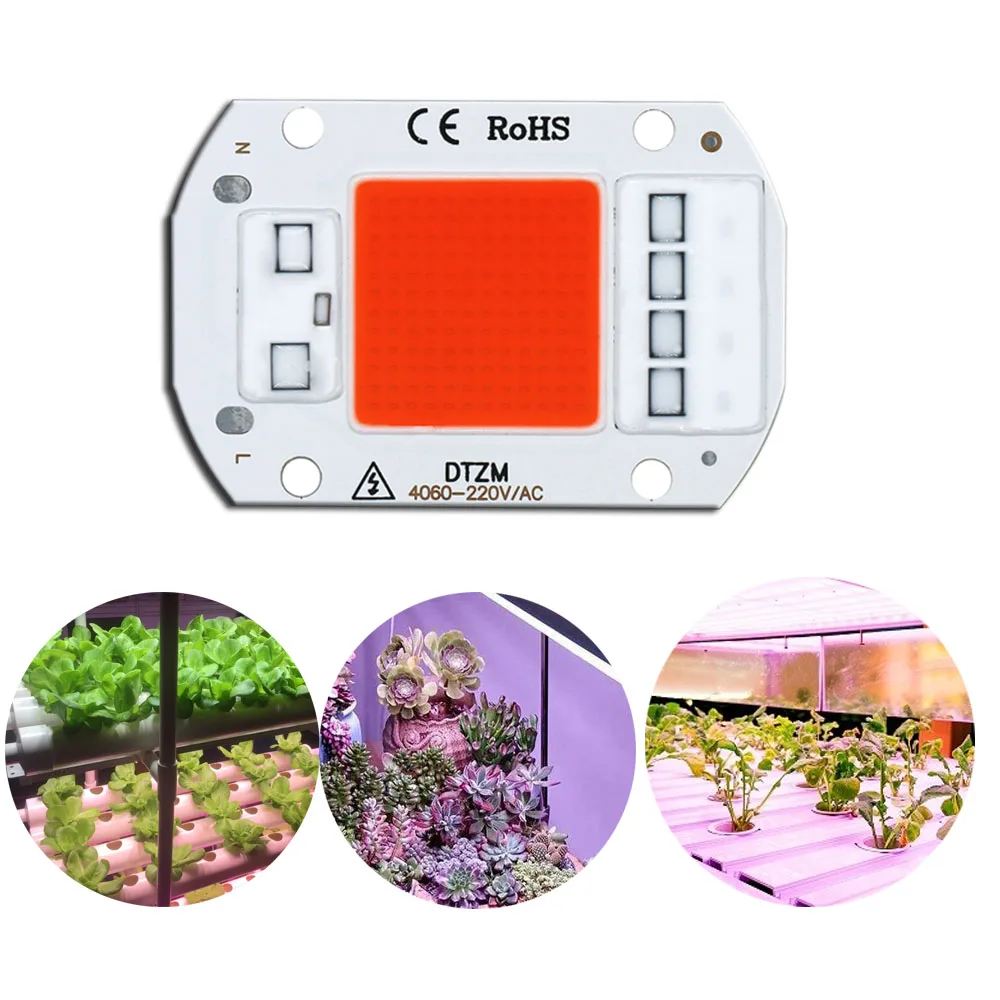 LED Grow Light Full Spectrum COB LED Chip AC220V No need driver Phyto Lamp For Indoor Plant Light Seedling Grow Lamp