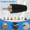High Pressure Washer Spray Nozzle Kit  1/4"Quick Connect 360 Rotating Turbo Nozzle Sprayer 4000 PSI Multiple Degree Spray Nozzle 5
