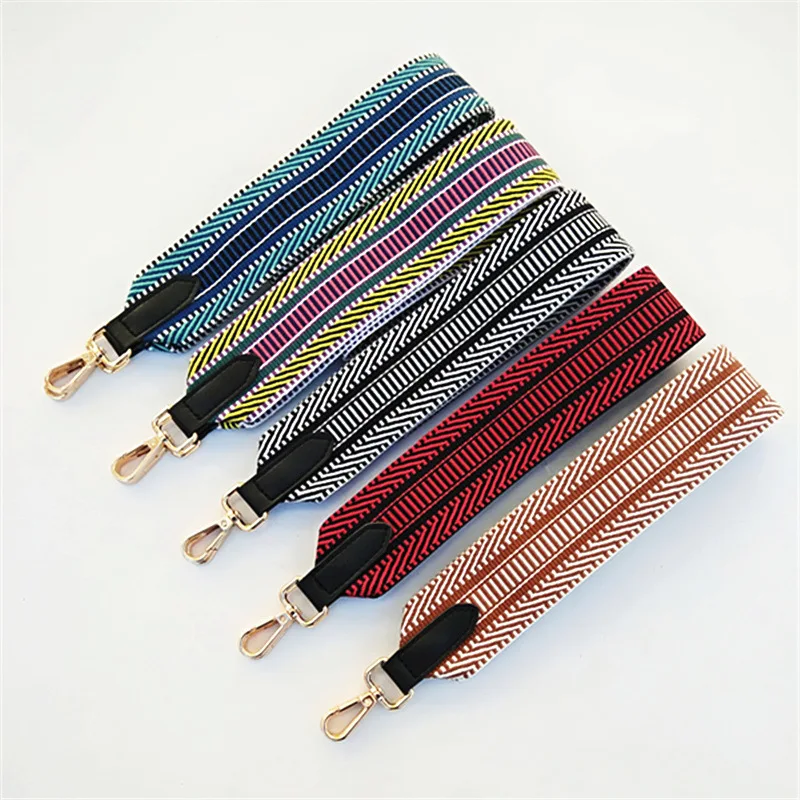 Women's Bag Striped Replacement Strap Embroidery Accessories for Handbags New Ethnic Style Shoulder Strap