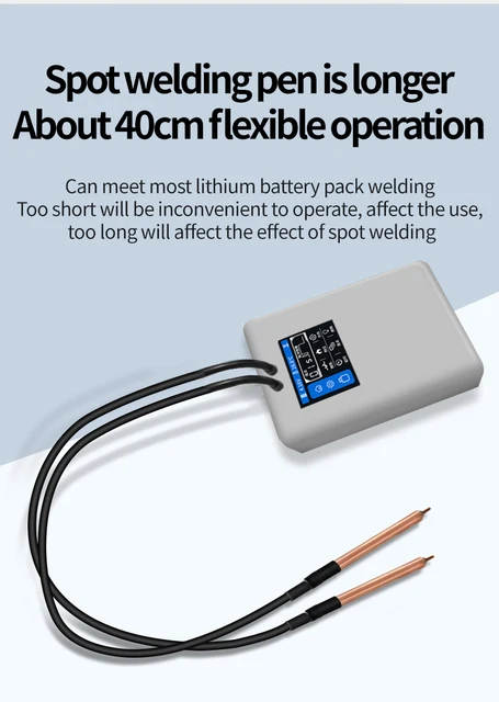 Saldatrice A Punti Portatile 11000 MAh - Per Batterie Al Litio, 8 Livelli Corrente, Con Schermo LCD E USB-C - Foto 7