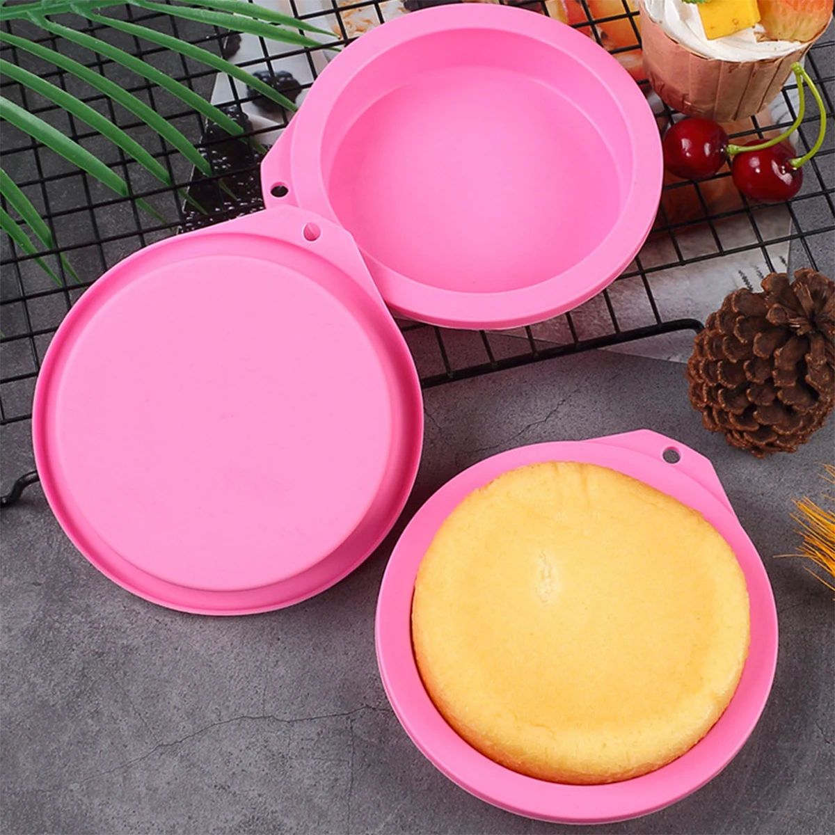 

Air Fryer Silicone Baking Mold Egg Pancake Tray Toast Non Stick Air Fryer Round Cake Mold Flat Bottomed Pan Baking Mold