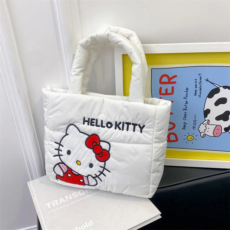 Cartoon Cute Down Cloth Handbag Nylon Women Casual Large Capacity Shoulder Bag Children Tote Bag
