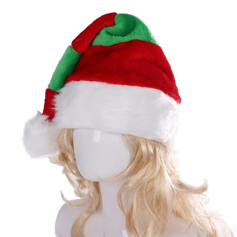 

Merry Christmas Decoration Christmas Hat All-match Velvet Striped Santa Claus Hat Plush Hat Korean Style Female/Girls
