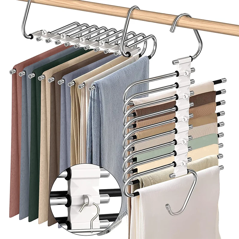 Ganchos Para Faldas Perchas De Ropa De 6 Capas, Colgador De Pantalon Y  Falda Multicapa Para Pantalon, Clips De Suspensión De Metal Antidlizant,  Soporte Para Tante De Almacenamiento De Ropa - AliExprs