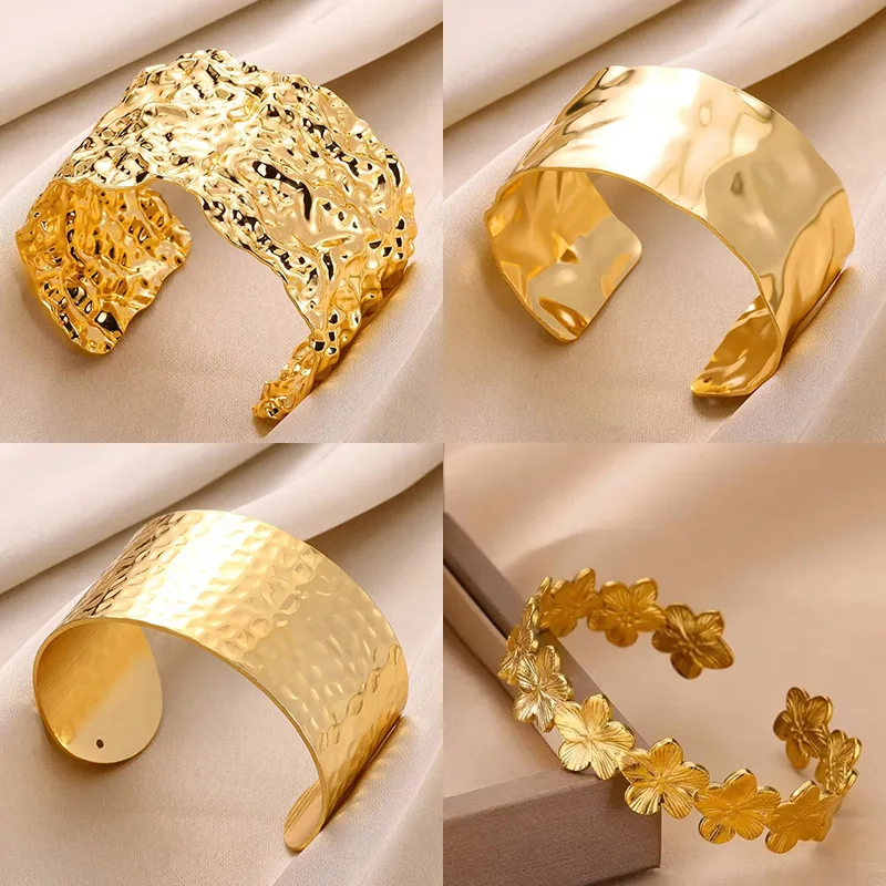 Classic Wrinkle Texture Bangle Bracelet For Women
