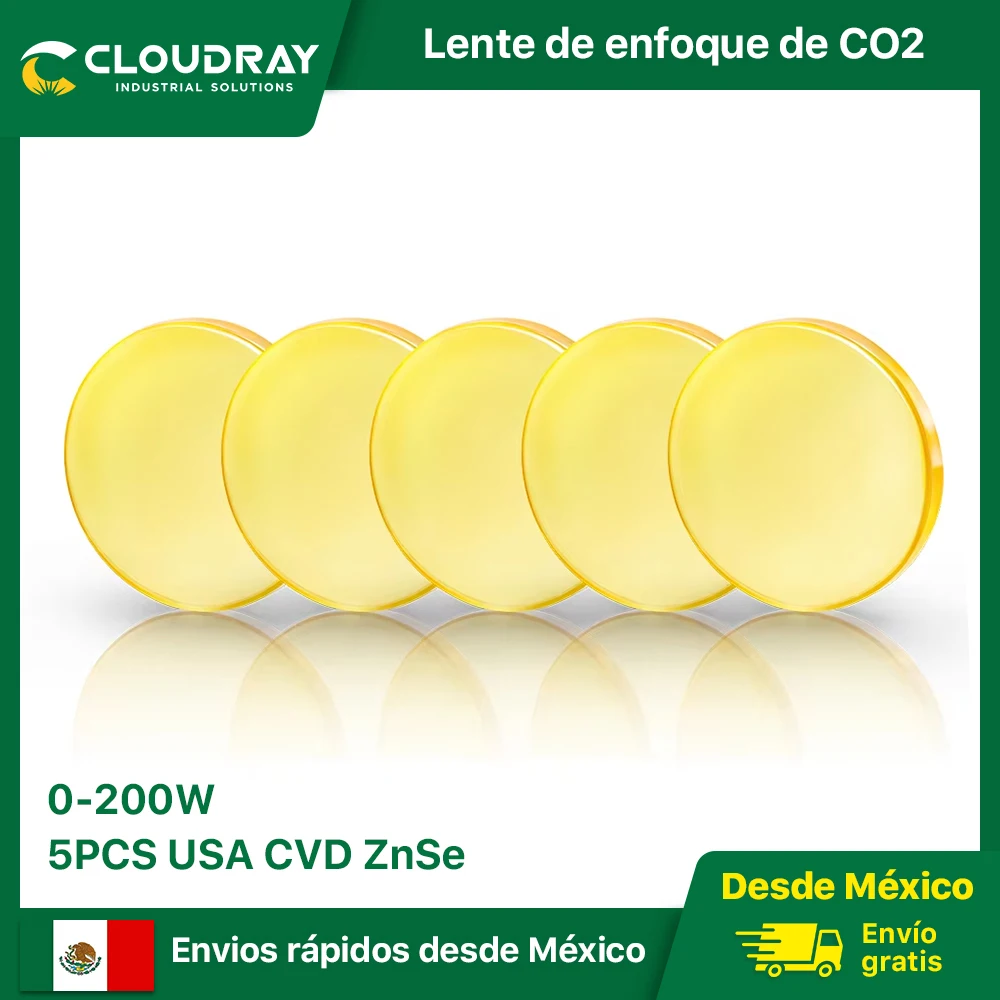 Cloudray 5PCS Focus Lens USA CVD ZnSe DIA 20mm FL 50.8mm 63.5mm for 0-200W CO2 Laser Engraving Cutting Machine