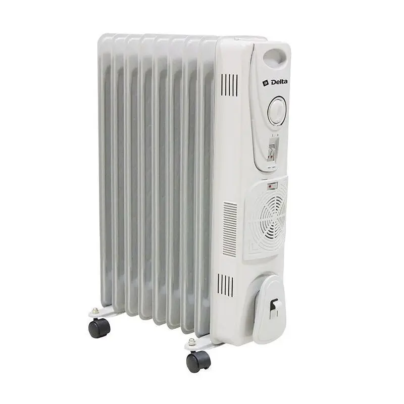 Heater Oil Delta d-25f-9 9 sections with fan (white, 2000 W) - AliExpress