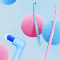 Lot de 2 brosses interdentaires à tête unique avec poils doux, petits ensembles de brosses colorées, ensemble combiné 1