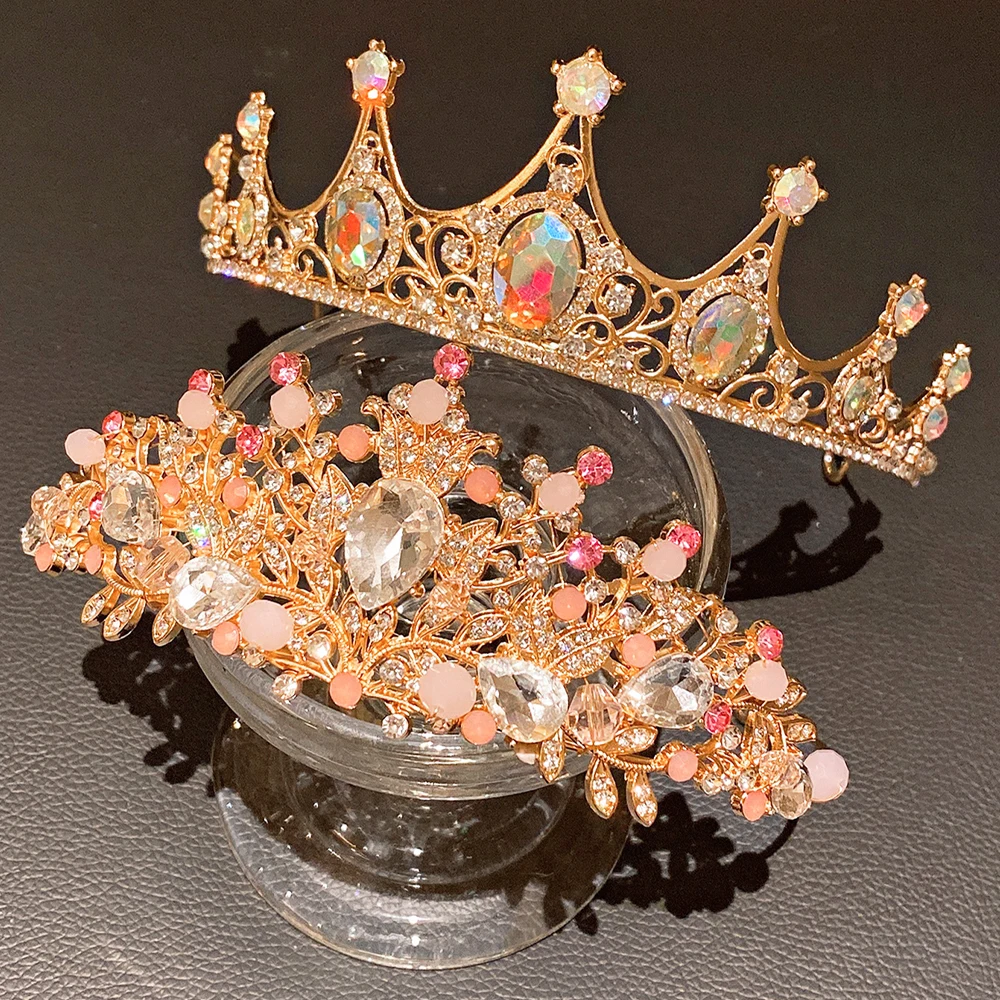 Elegant Mixed Color Princess Crowns - 2-Pack High-End Party and Gift Set with Fine Detailing