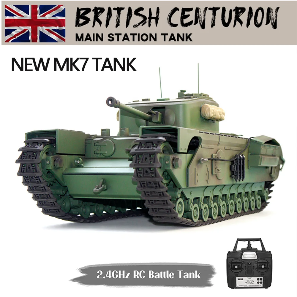 TongDe 1/16 RC Battle Tank Churchill Mk.VII Electric Infantry Fighting Radio Control Panzer Ready to Run Vehicles Military Toy 2