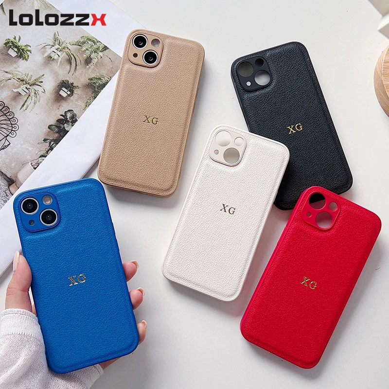 CustomLettersNameLeatherPhoneCaseForiPhone1314ProMax1211