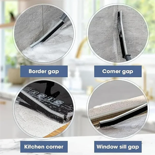 Brosse de nettoyage des fentes, rainure d'angle, brosse de nettoyage des fenêtres, carrelage, brosse à récurer les coulis, toilettes, cuisine, nettoyeur d'angle mort 2