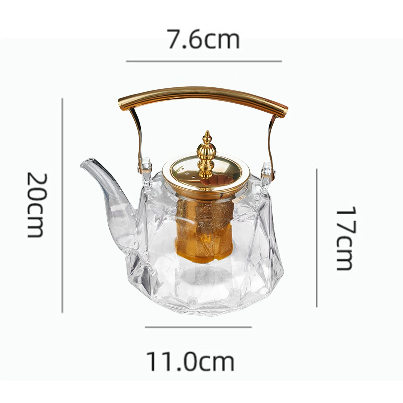 1100ml Glass Teapot with Tea Strainer Removable Tea Filter for Blooming  Loose Tea Leaf Kitchen Home