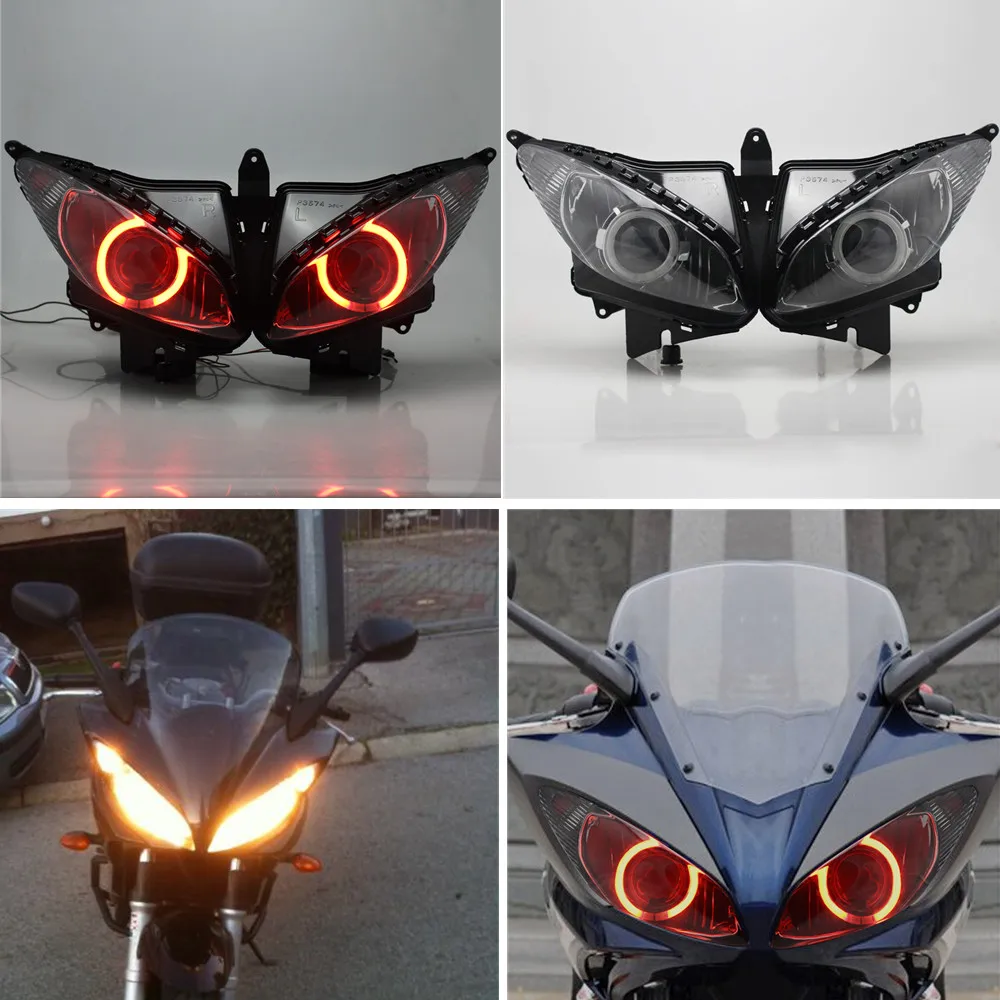 Lampada Per Fari A Led Per Moto Custom Hid Bi-Xenon Proiettore Gruppo Faro Per Yamaha Fz6S 2003-2009 Luces Led Para Motos