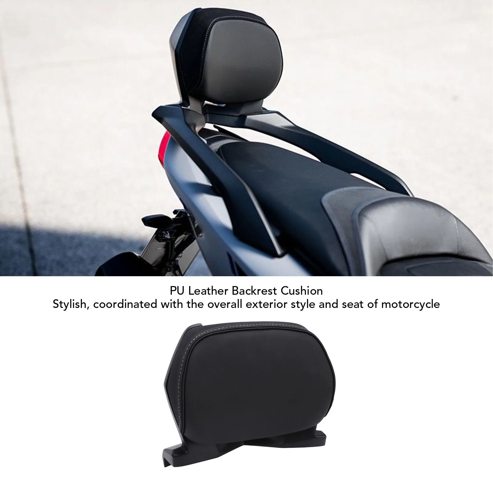 Motorcycle Back Cushion Passenger Backrest Pad Accessories Smooth Waterproof