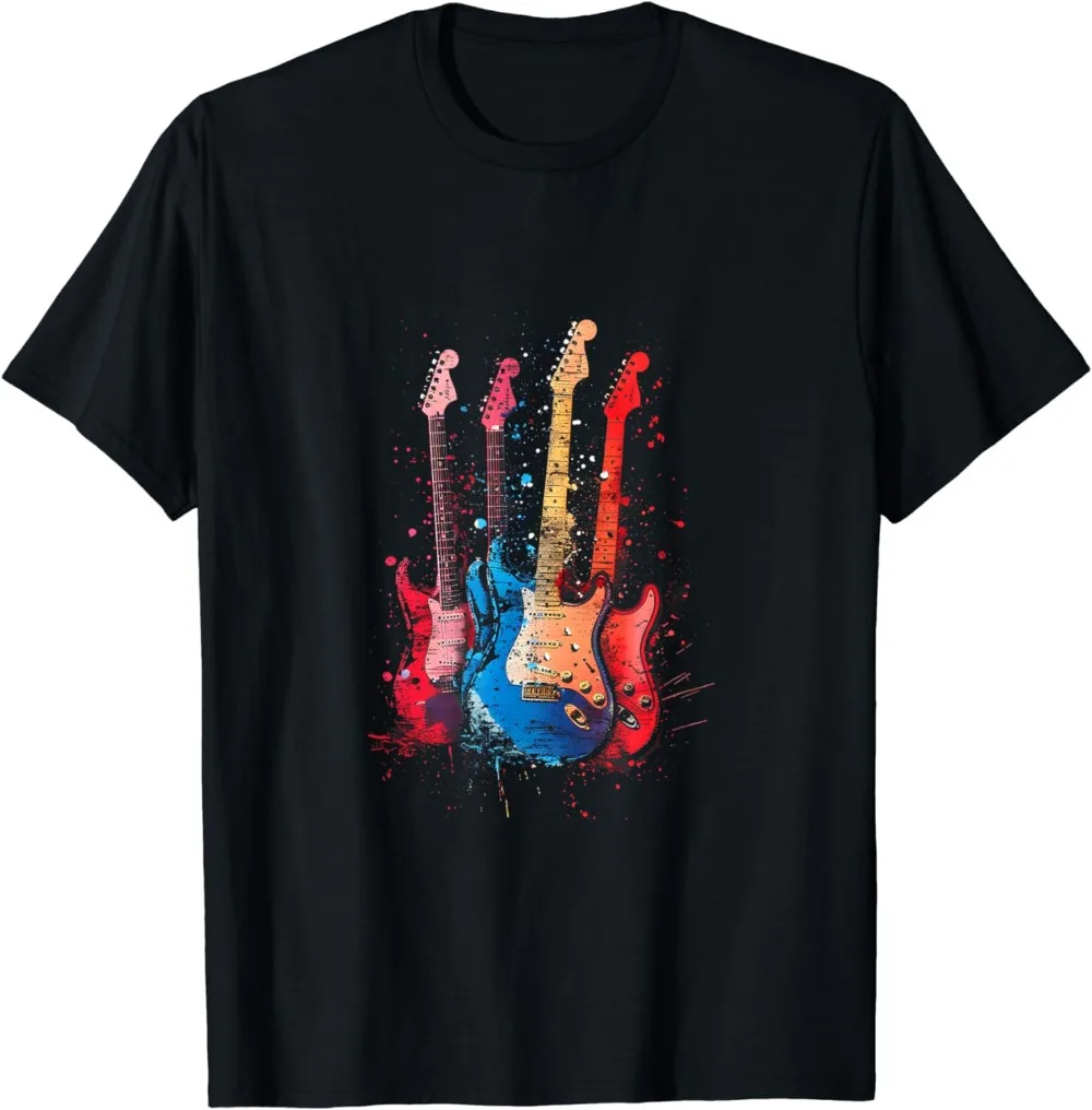 

Electric Guitar Boys Guitars For Guitarist Men Retro Band T-Shirt