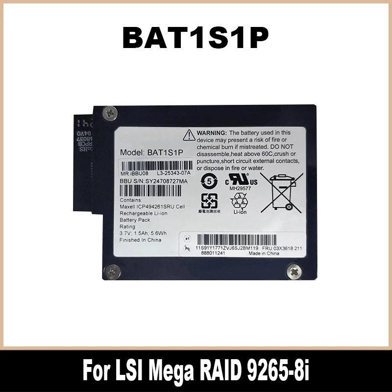 

Аккумулятор BAT1S1P для LSI 9265-8i Mega RAID ibbu08 L3-25343-07A 3,7 Вт-ч