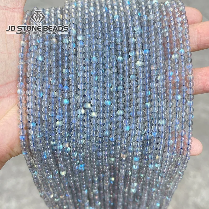 Genuine Semi-precious Natural A Quality Clear Blue Shine White Moonstone  Round Loose Beads 15 6 8 10mm For Jewelry Making Diy - Beads - AliExpress