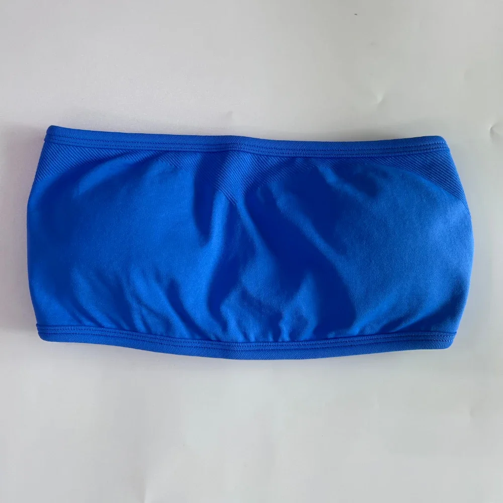 Pericic Strappy Backless Bandeau Sports Bra Women Yoga Tank Top Seamless Scrunch Workout Fitness Sexy Gym Top