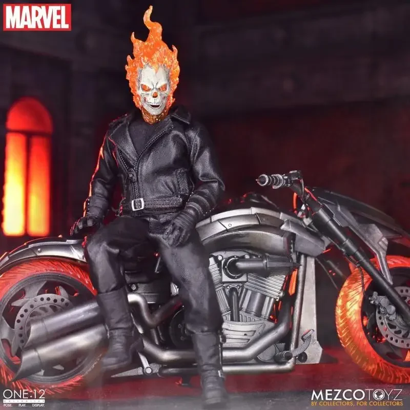 

В наличии оригинальный Mezco One:12 Ghost Rider Hell Cycle в наличии аниме Коллекционные фигурки модели игрушки подарки