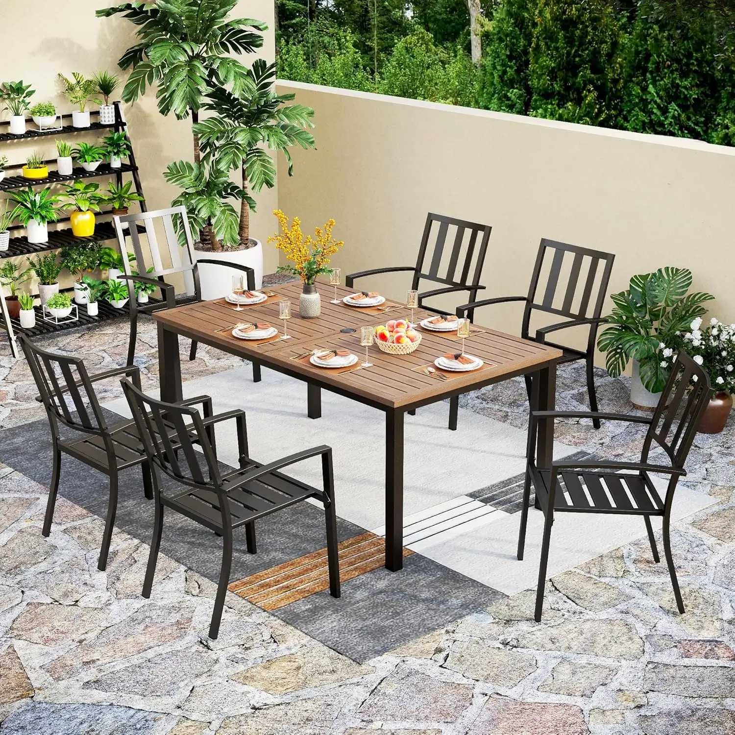 7-Piece Outdoor Metal Dining Set 1