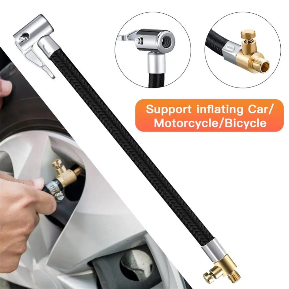 Air Pump Accessories 20/60cm Air Pump Screw Adapter Zinc Alloy Extension Quick Inflation Chuck Car Tire Inflator Hose Tube Conversion For Bike Moto