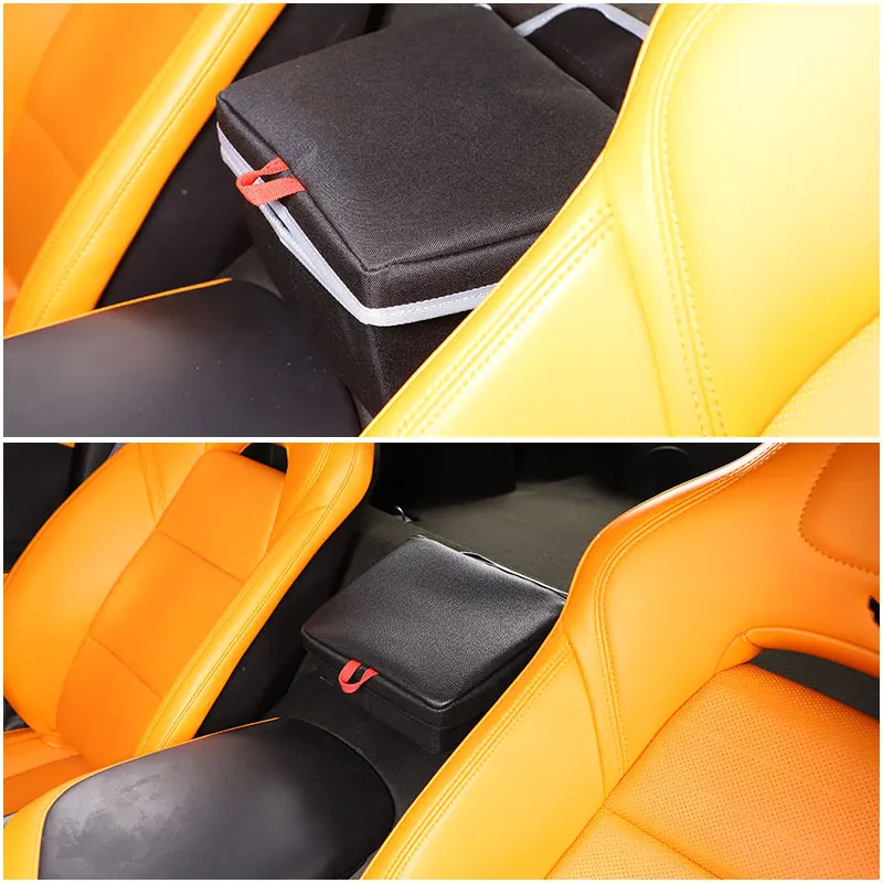 

For Chevrolet Corvette C7 2014 2015 2016 2017 2018 2019 Black Car Armrest Box Storage Box Organizer Car Accessories