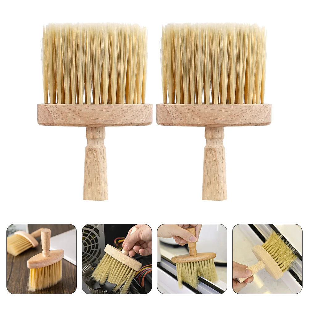 

Wood Handle Whisk Broom Solid Brush 2pcs (rubber Wood-[opp Bag]) Duster Crevice Cleaning