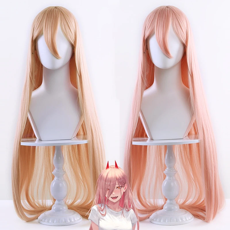 

QQXCAIW Anime Chainsaw Man Makima Power Cosplay Wig Long Type 2 Color Hair Heat Resistant Synthetic Hair Party Role Play Wigs