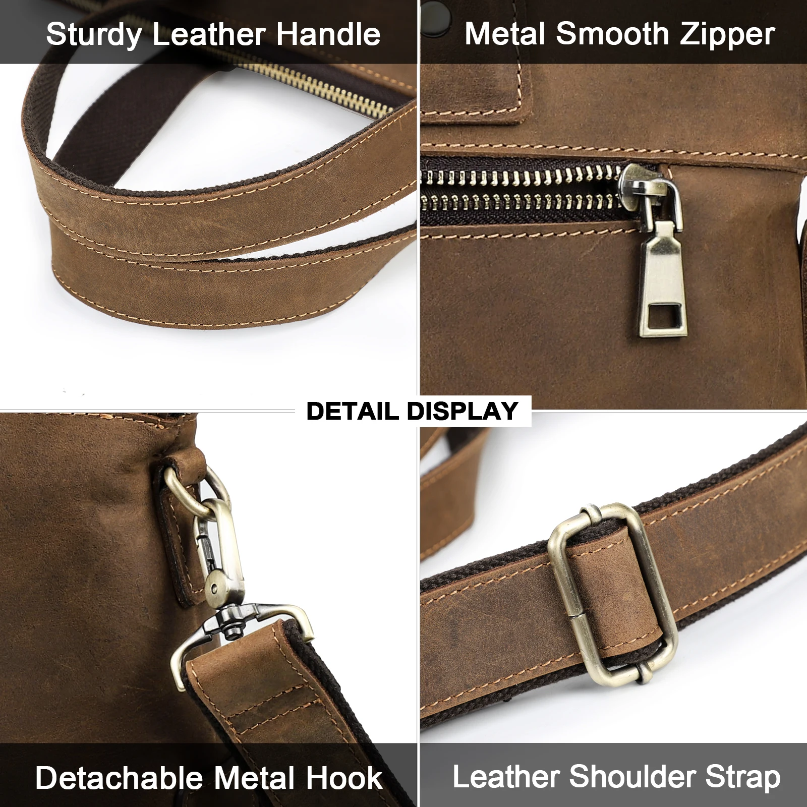 Retro Leather Laptop Bag With Strap For Macbook M2 M1 Air 13 Pro 14 15 16 Inch Case Handbag Men Business Shoulder Crossbody Bag