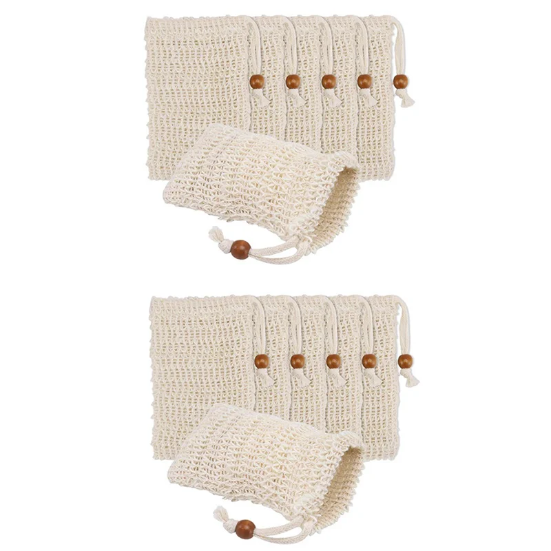 A19F-72 Pack Soap Exfoliating Bags,Soap Saver Made Sisal Mesh Soap Bag Bar Soap Bag With Drawstring For Bath & Shower Use