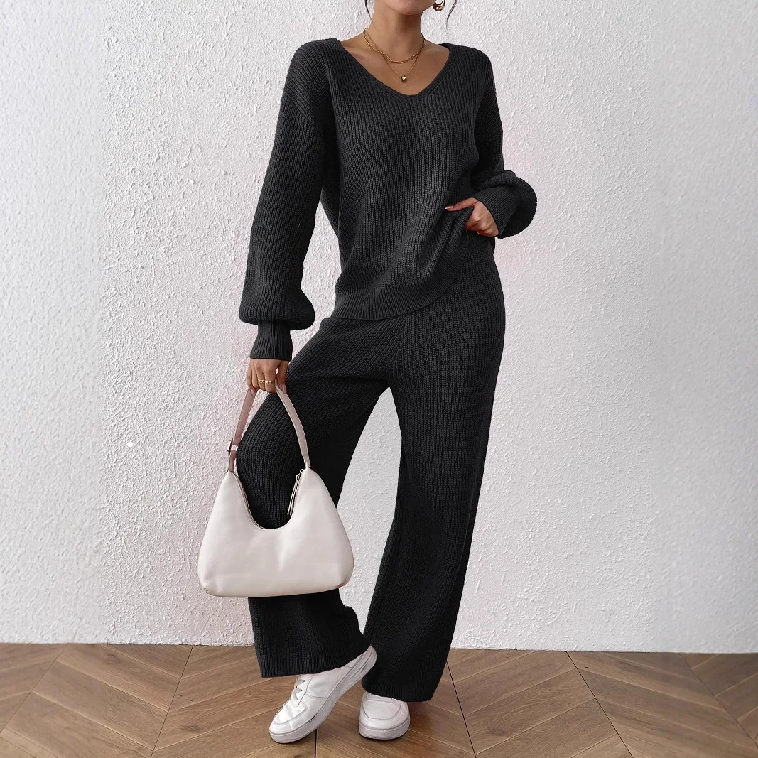 Autumn Women Sweater Sets Long Sleeve Knitwear Pullovers