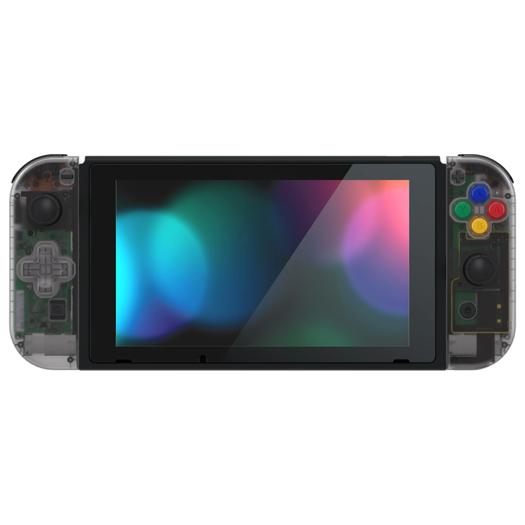 eXtremeRate Switch Gamepad Replacement Case Shell Cover Buttons Set for Nintend Switch NS JoyCon & NS OLED JoyCon - Clear Series