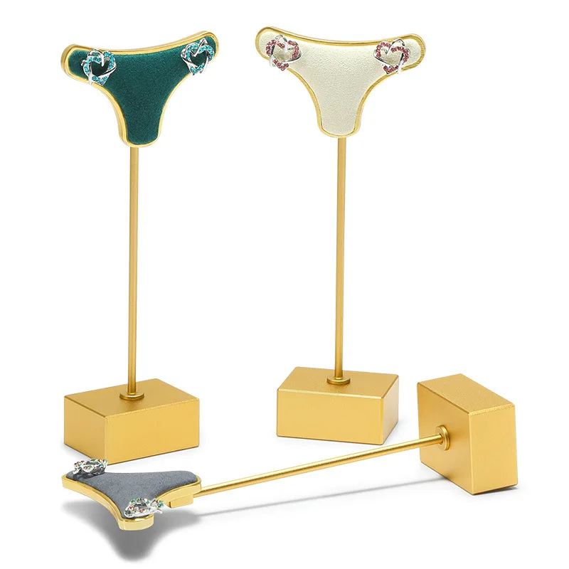 Bull-Shaped Metal Microfiber Earrings Storage Rack Jewelry Display Rack Jewelry Window Display Props