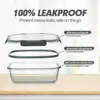 24 Pieces Glass Food Storage Containers Set, Airtight Glass Lunch Containers, Glass Meal Prep Containers with Lids,Exclusive 4