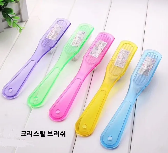 투명 플라스틱 손잡이 신발 브러쉬 세탁용 신발 클리너 긴 손잡이 보드 브러쉬 손잡이 포함 2502 가정용 청소 도구