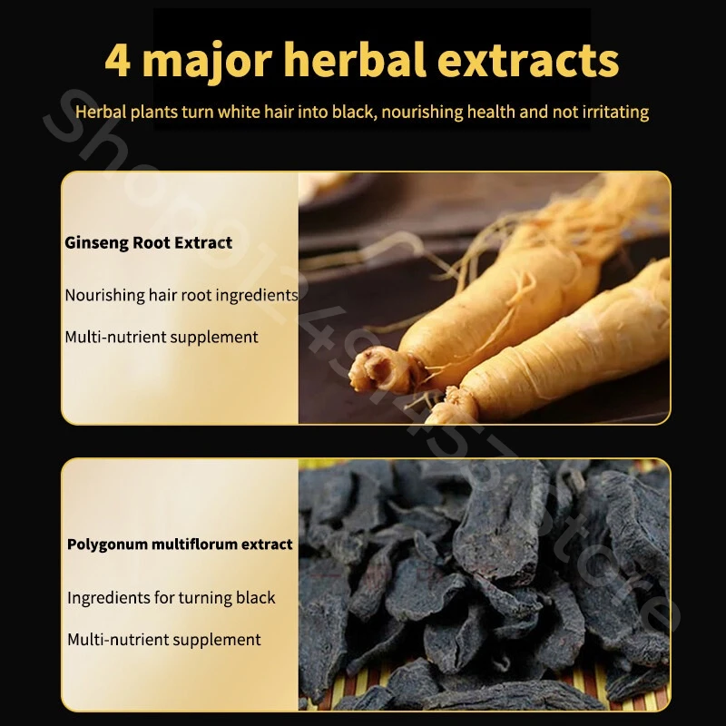 Black Ganoderma and Polygonum Multiflorum Plant Shampoo Repairs and Nourishes Damaged White Hair and Turns It Into Black Hair 6