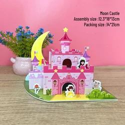 Enchanting Castle 3D Puzzle for Kids - Handmade DIY Educational Toy (Moon Castle)