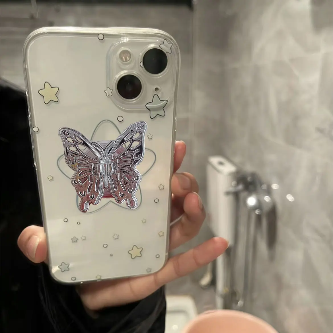 Adorable Starry Night TPU Soft Phone Case - Y2K Cartoon Design