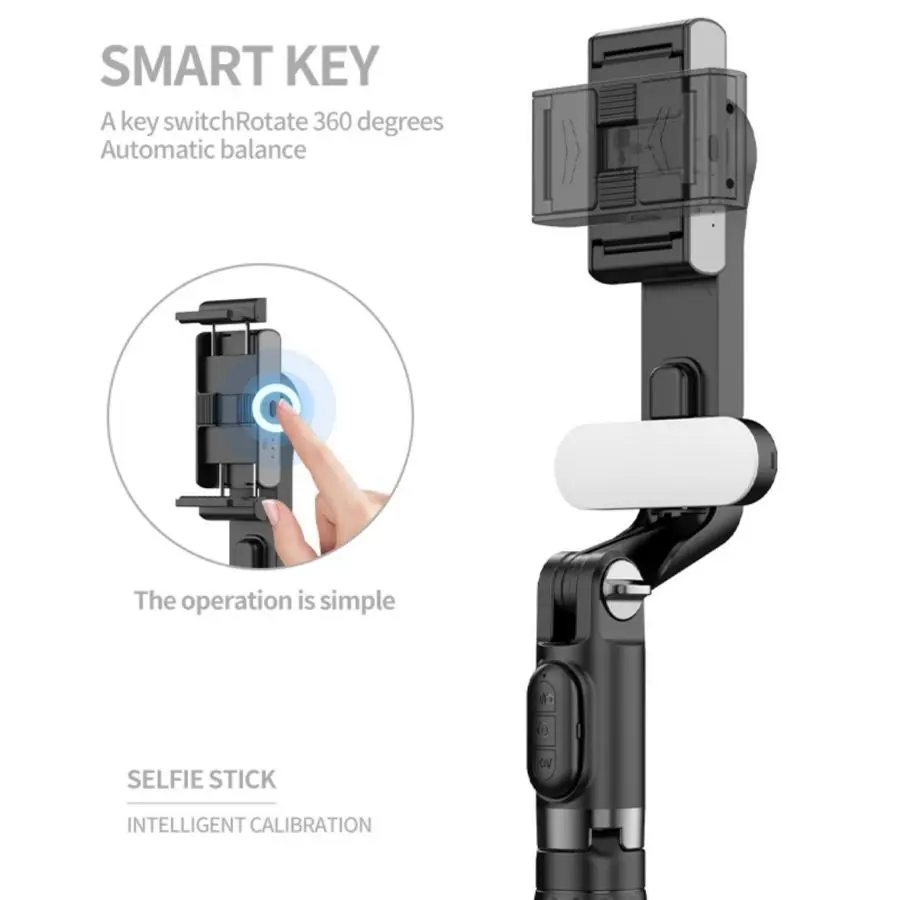 Gimbal Stabilisateur 3 Axes pour Smartphone avec Télécommande Détachable