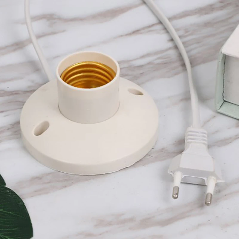 E27 Bulb Plug EU LED Stand Lamp Holder Dome Socket With Cable Base For Table Light Night Stands Lampholder Accessories